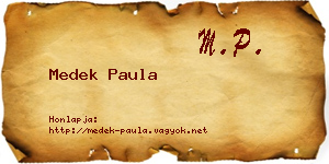 Medek Paula névjegykártya